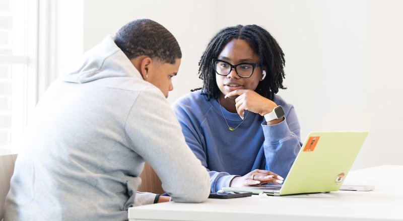 Students studying