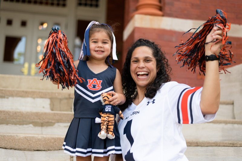Fans in Auburn gear
