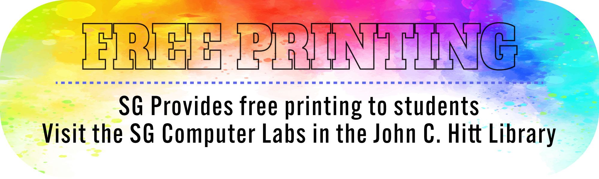Free printing at the SG computer labs in the John C. Hitt Library
