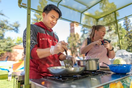 Students participating in activity