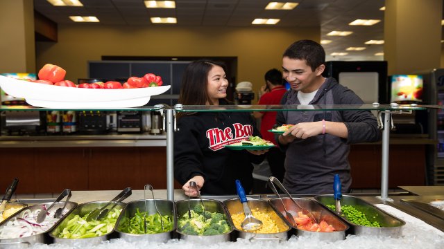 Students getting Food at Cafeteria