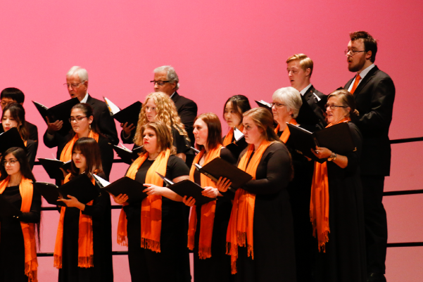 Students performing at a choir concert