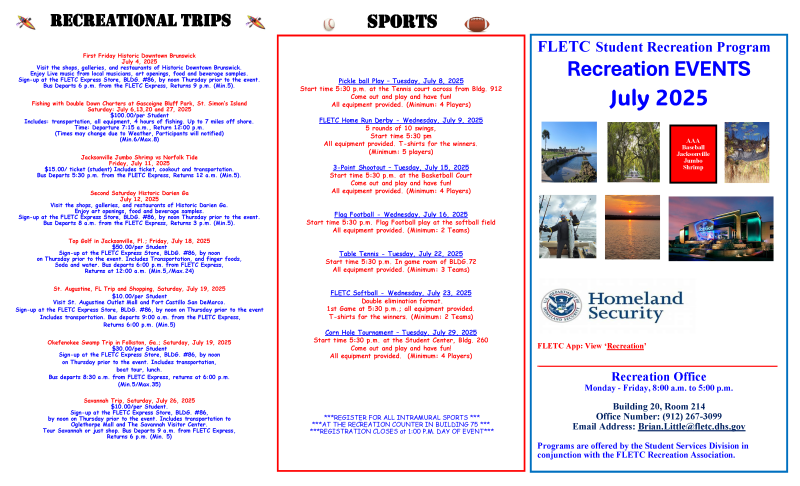 2025 July STUDENT Recreation Brochure
