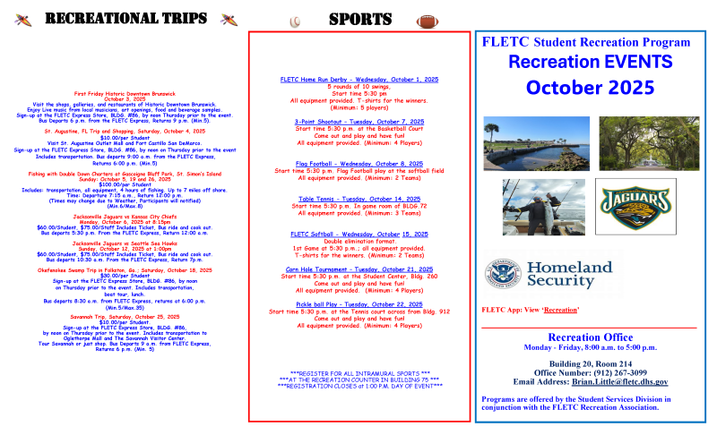2025 October STUDENT Recreation Brochure