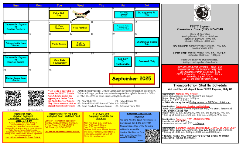 2025 September  STUDENT Recreation Brochure