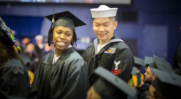 students at commencement