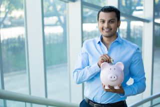 guy with a piggybank