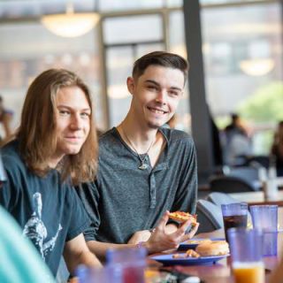 Students dining on campus