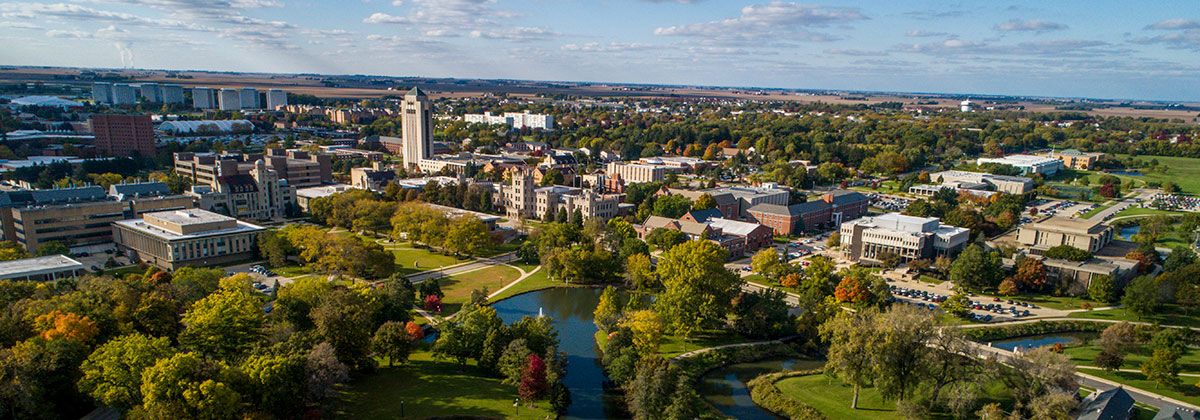 Drone view of campus