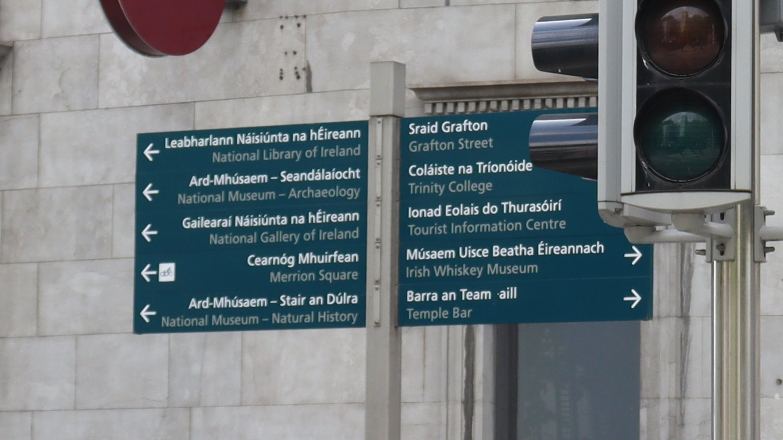 Irish and English Language Street Signs