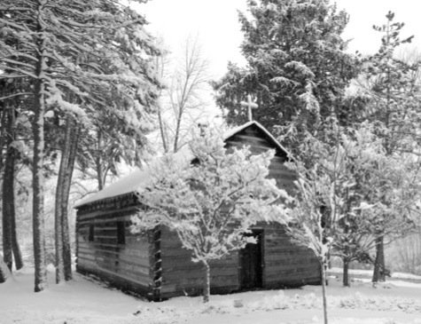Log Chapel in Winter