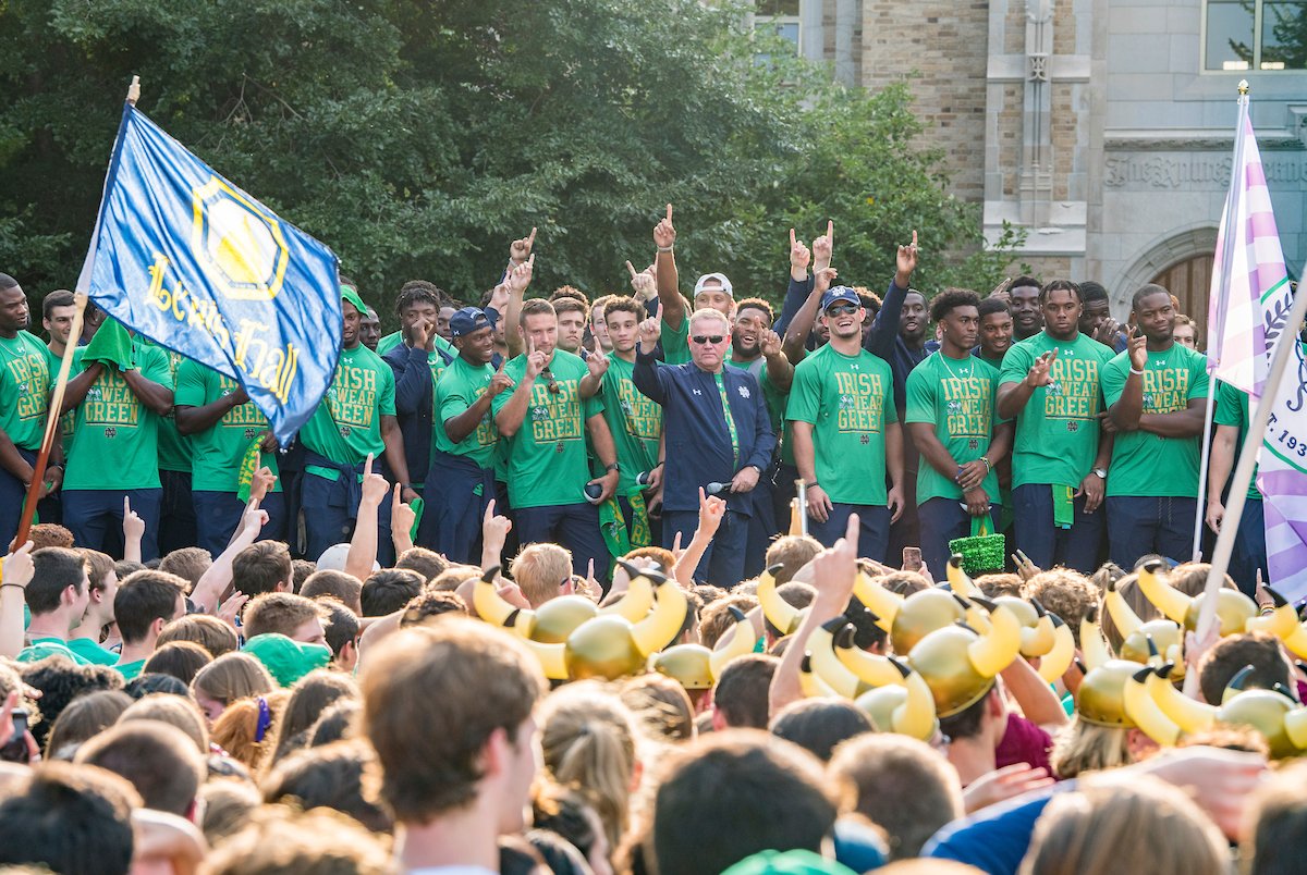 Pep rally on South Quad
