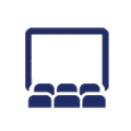 Icon image of a theater screen and six seats