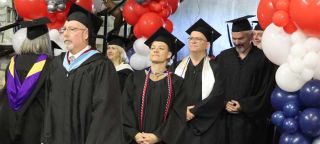 Faculty and Staff at Commencement.
