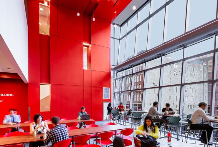 Students seated in the Dining Center