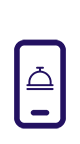 Drawing of a smartphone with a call bell on screen