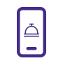 Drawing of a smartphone with a call bell on screen