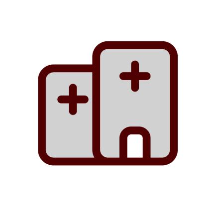 Medical building icon: Insurance and Health