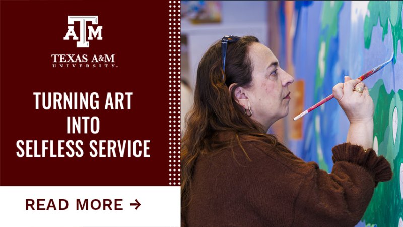 A woman painting a wall. "Turning Art into Selfless Service, tap here to read more."