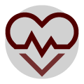 Icon of a heart with a heartbeat line: Employee Health & Wellness