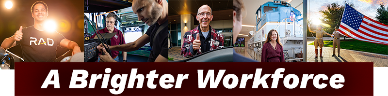 Images of employees performing tasks. "A Brighter Workforce."