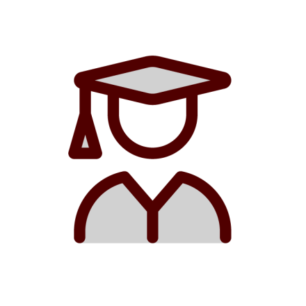 Graduate in a cap and gown icon: What to Expect Day Of