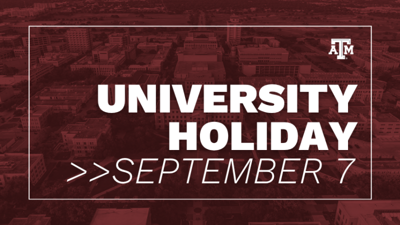 University Holiday, September 7