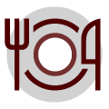 Plate, fork and knife icon: Dining