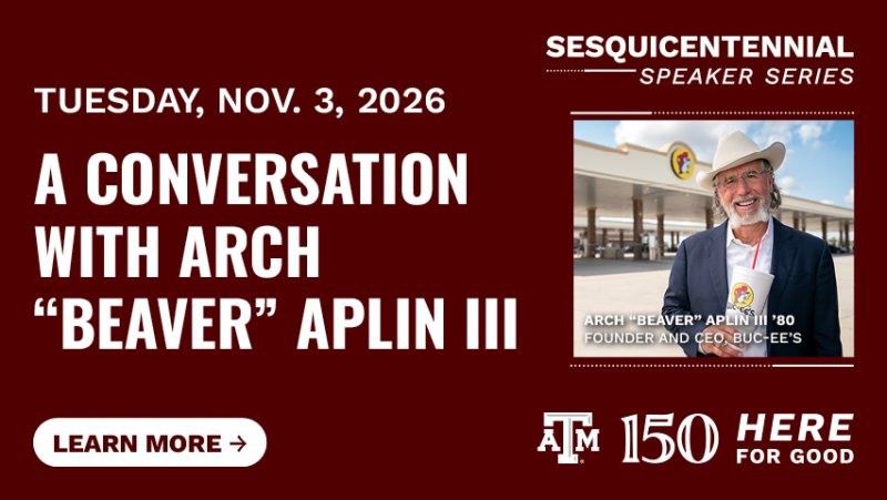 A photo of Beaver Aplin. "A conversation with Arch "Beaver" Aplin III, Tuesday, Nov. 3, 2026. Tap here to learn more."