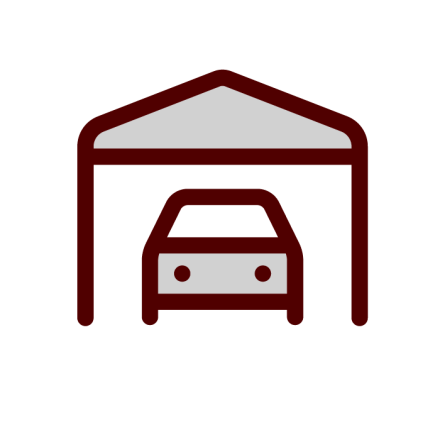 Car under a Parking Sign Icon: NSC Parking