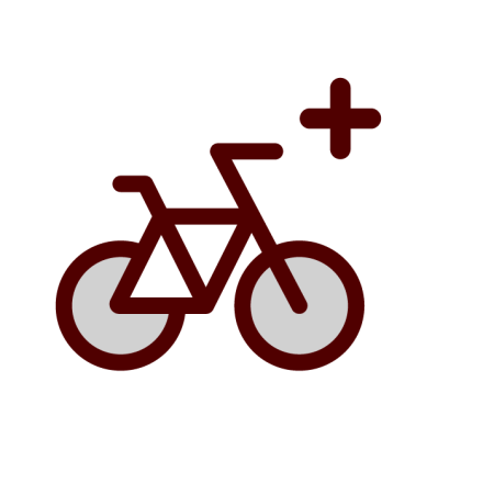 Bicycle and plus sign icon: Bike Share