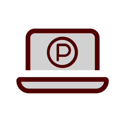 Parking symbol on Laptop icon: Virtual Permits