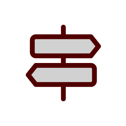 Direction signs icon: Visitors Center