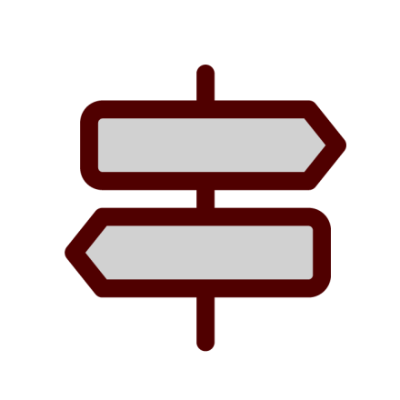 Direction signs icon: Visitors Center