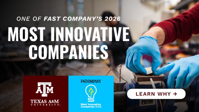 Hands working with equipment. Text reads "One of Fast Company's 2026 Most Innovative Companies. Tap here to learn why."