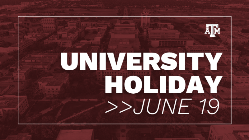 University Holiday, June 19