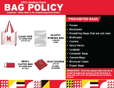 Information on the main ceremony bag policy
