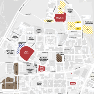 Commencement suggested parking locations map.