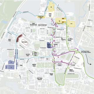 Commencement parking and shuttle guide.