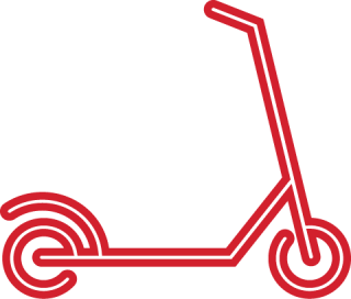 Side profile of a scooter