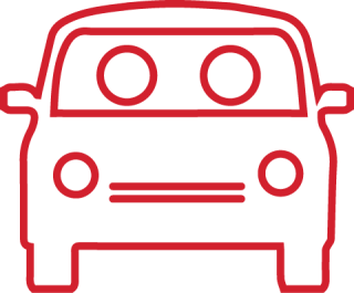 Front profile of a car.