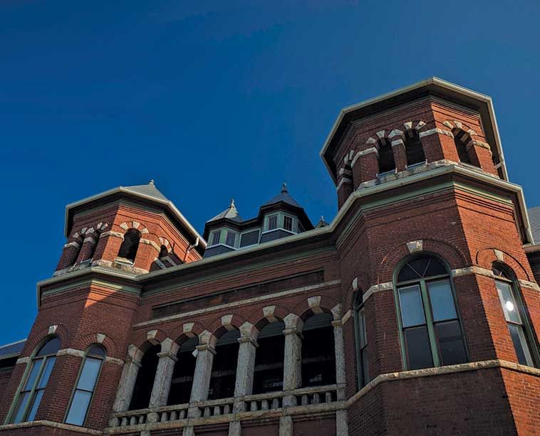 Detail of architecture on Foust Building.