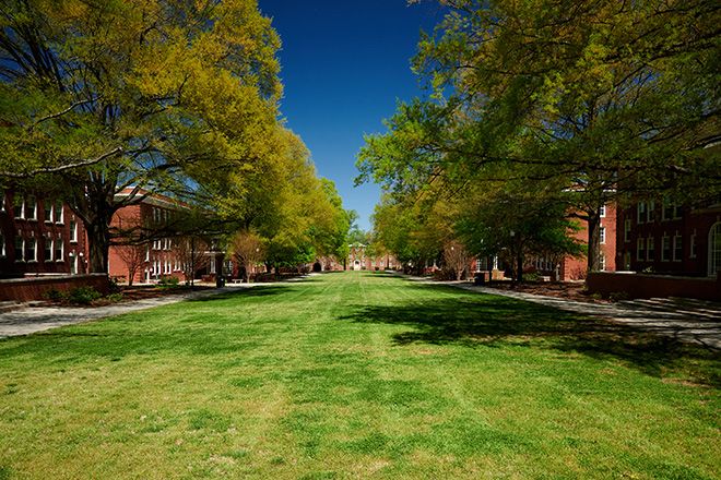 Open space and nature separate the historic area.