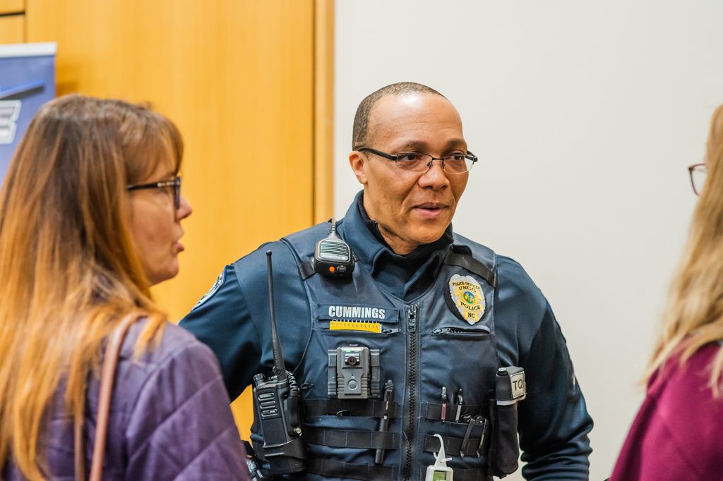 Campus police offer safety classes, coordinate with the LiveSafe app, and participate in SOAR, campus move-in, and other student activities.