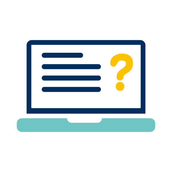 Icon of a survey on a laptop screen