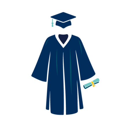 Icon of a cap and gown linking out to Cap and Gown information Website
