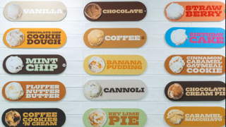 Image of various ice cream labels
