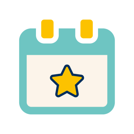 Icon of a calendar with a star on it
