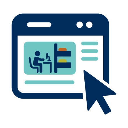 browser window with housing icon and cursor