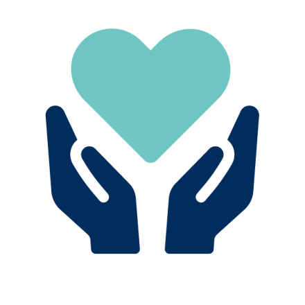 Icon of hands holding up a heart